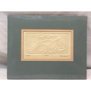 Nora K. Fischer Lobster Embossed Art Signed Matted Ed 237/250 10x8"